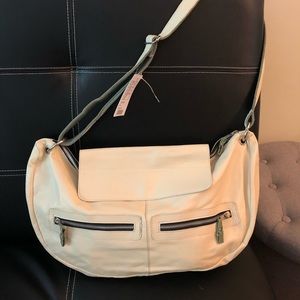 Urban Outfitters Ivory Leather Crossbody Hobo NWT